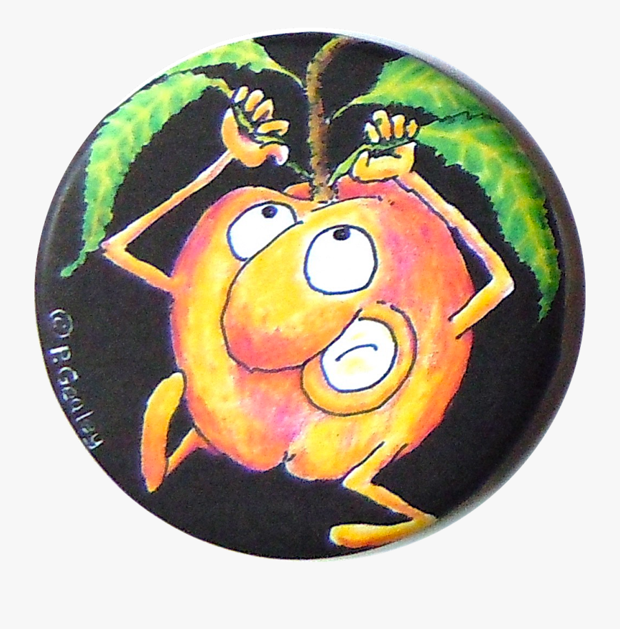 Image Of Discombobulated Peach Magnet Or Pin - Cartoon, Transparent Clipart