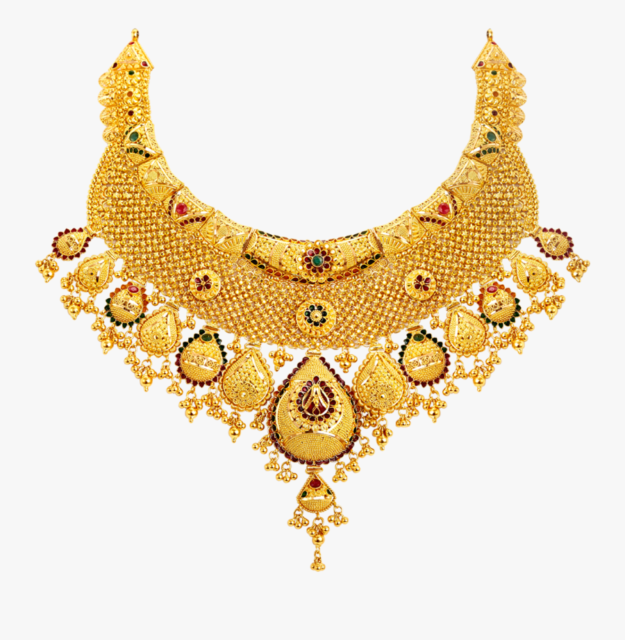Gold Necklace Png Transparent - Gold Jewellery Design Png, Transparent Clipart