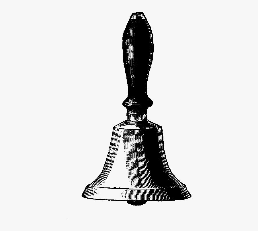 Digital Stamp Design - Hand Bell Clipart Black And White, Transparent Clipart