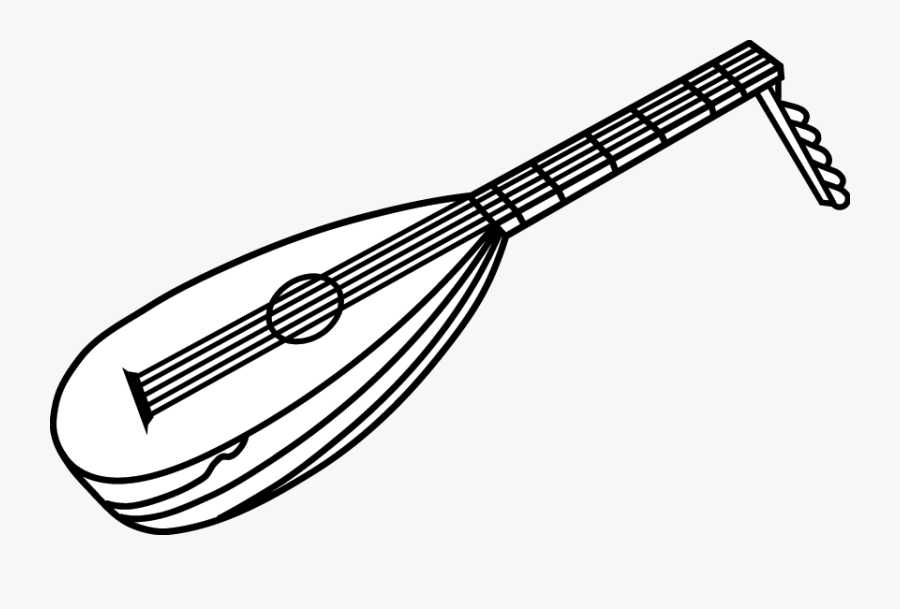 Flute - Lute Clipart Black And White, Transparent Clipart