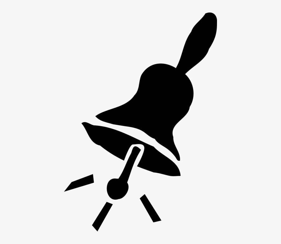Vector Illustration Of School Bell Or Hand Bell Ringing, Transparent Clipart
