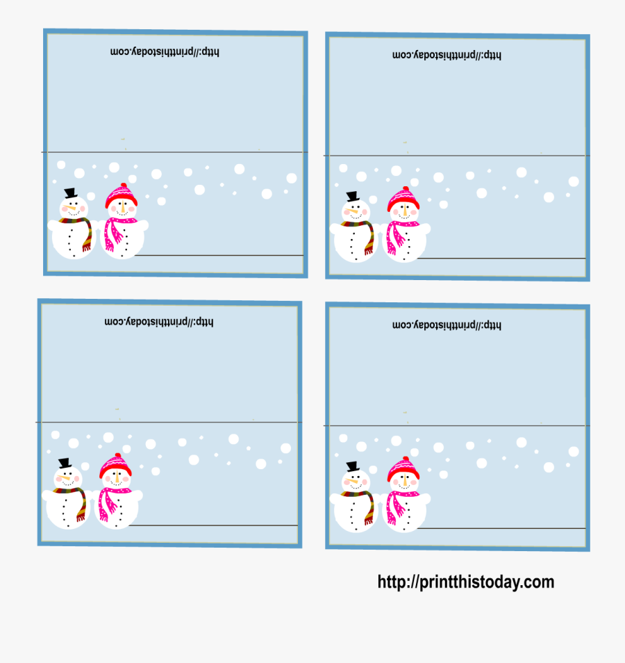 Snow Man And Woman Place Cards For Christmas - Place Card, Transparent Clipart