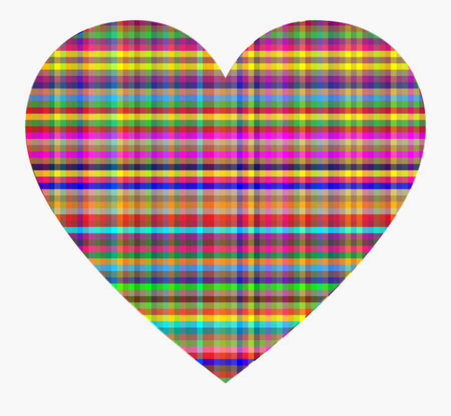 Heart,plaid,textile - Clip Art, Transparent Clipart