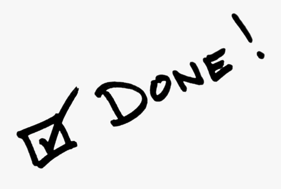 Checked And Done - Calligraphy, Transparent Clipart
