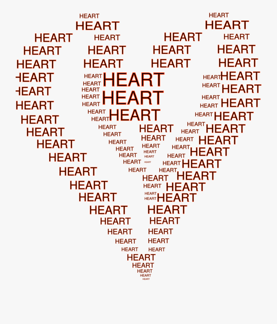 Heart Figure Done By Words - Heart, Transparent Clipart