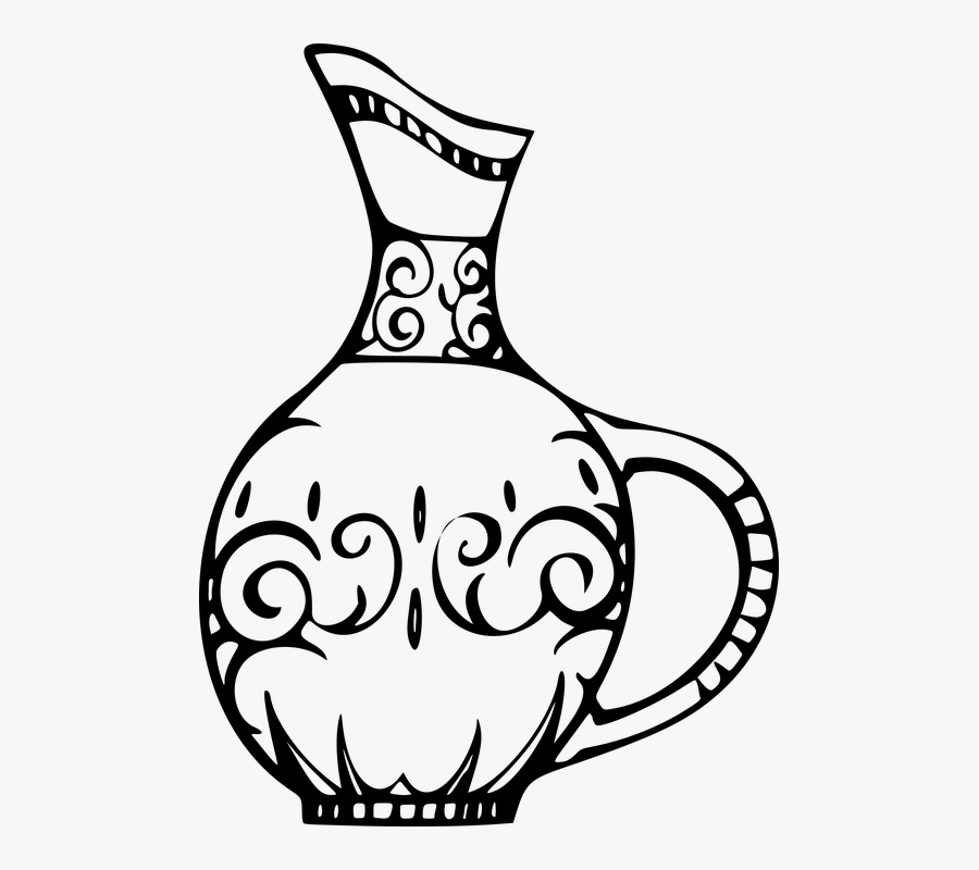 Transparent Black And White Jar Clipart - Pottery Drawing, Transparent Clipart