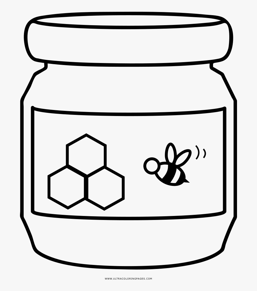 Honey Coloring Page - Honey Jar Clipart Free, Transparent Clipart