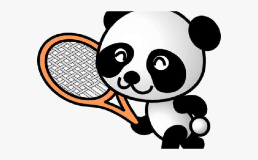 Transparent Cute Panda Png - Tennis Panda, Transparent Clipart