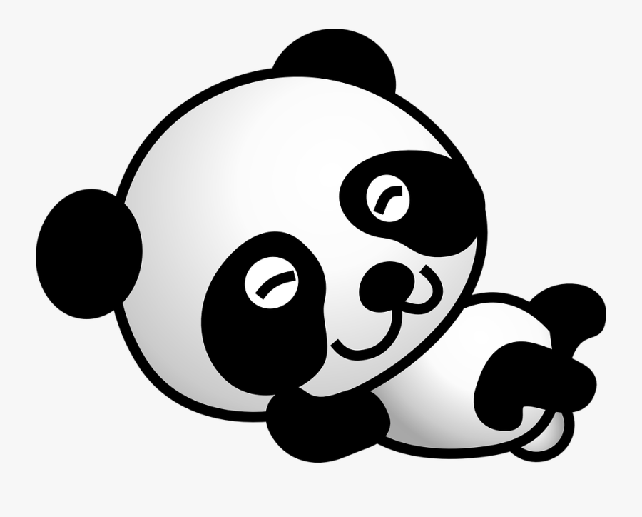 Panda Bear Cartoon Comic Cute Sleeping Resting - Transparent Background Panda Png, Transparent Clipart