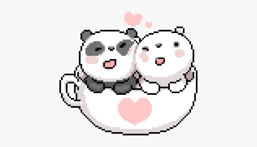 Pixel Art Panda Kawaii, Transparent Clipart