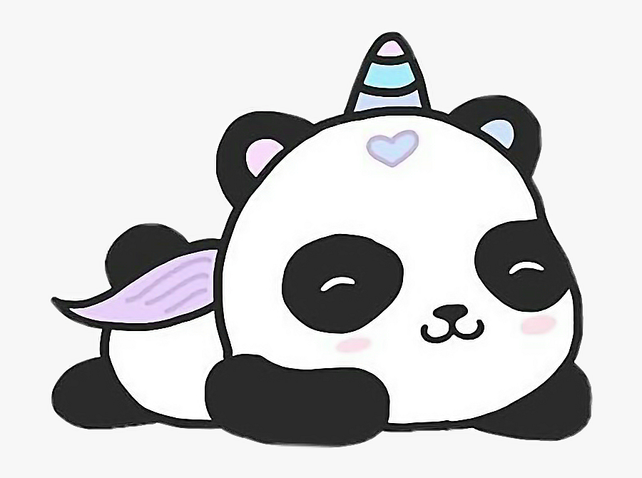 #panda #cartoon #cute #unipanda #unicorn #freetoedit - Cute Cartoon Unicorn Panda, Transparent Clipart