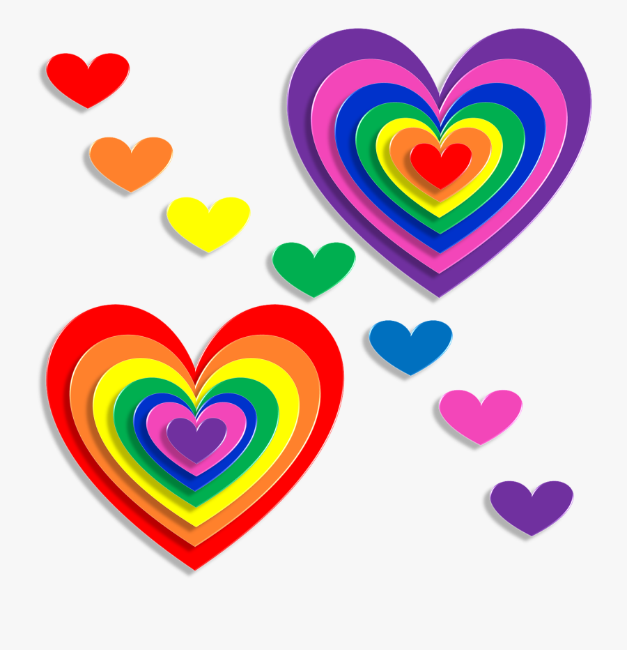 Imagenes De Corazones De Muchos Colores, Transparent Clipart