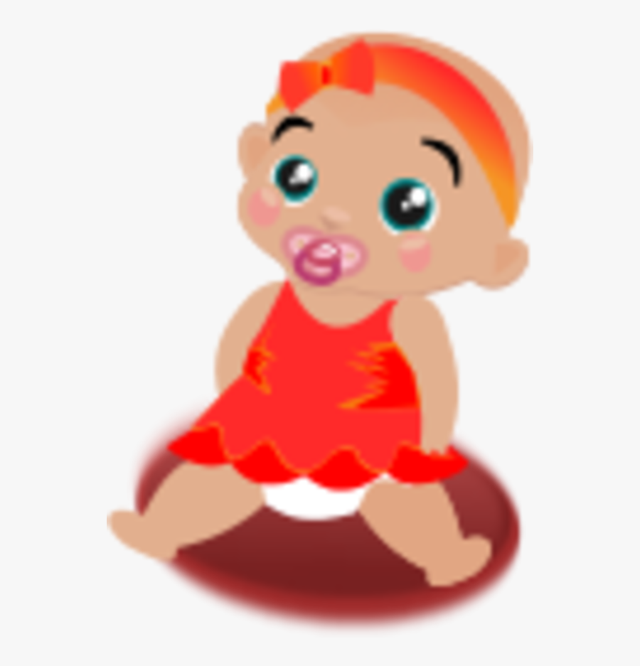 Vector Clip Art - Baby Girl Clipart Red, Transparent Clipart