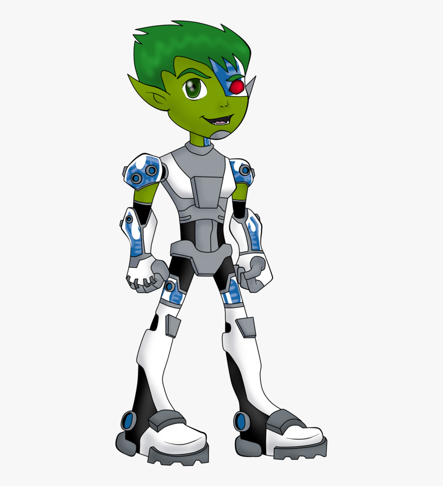 Confused Clipart Wondering Boy - Draw Cyborg And Beast Boy, Transparent Clipart