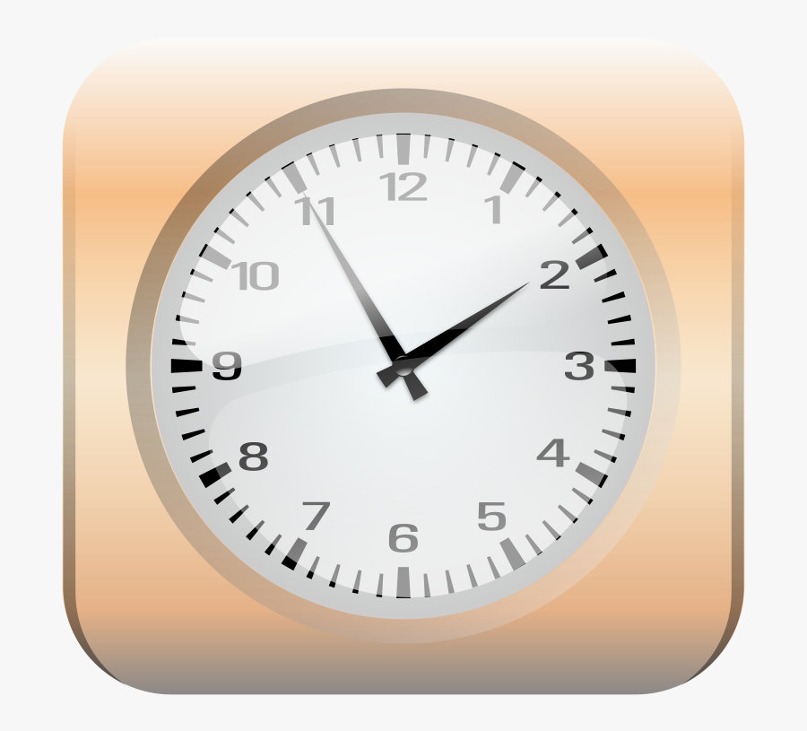 Clock With Wood Frame - School Clock Transparent Background, Transparent Clipart