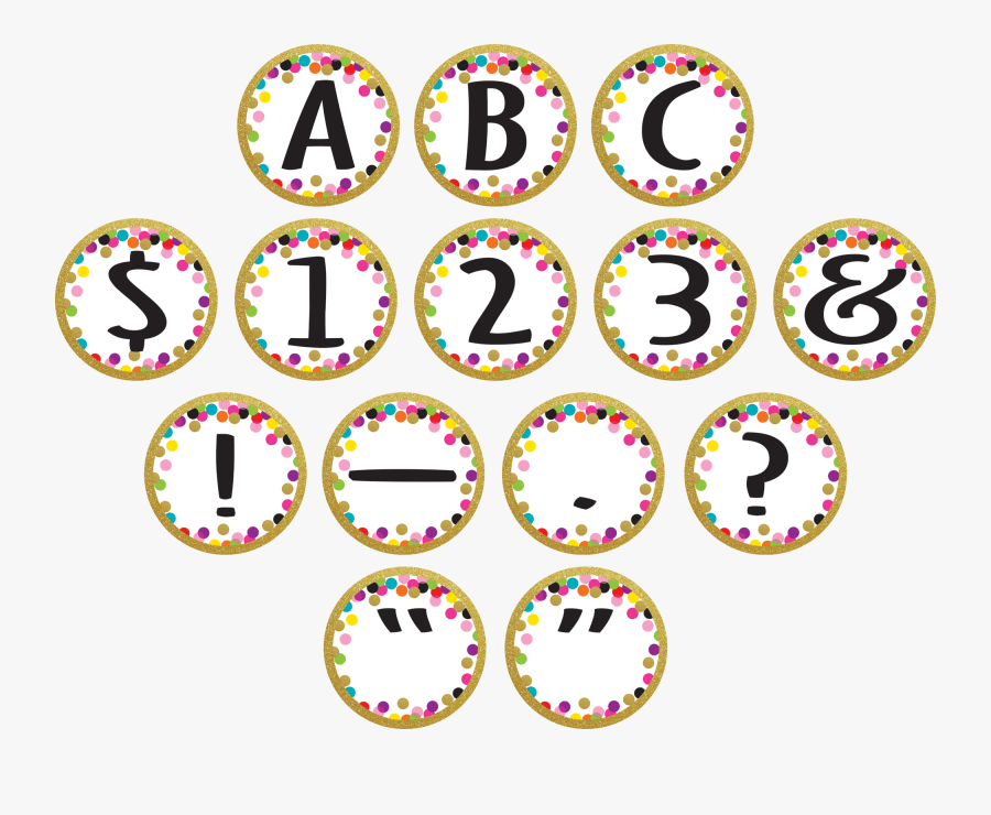 Confetti Circle Letters - Confetti Theme Letters, Transparent Clipart
