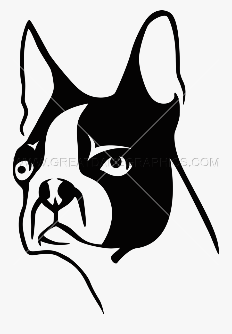 Production Ready Artwork For - Cartoon Boston Terrier Faces, Transparent Clipart