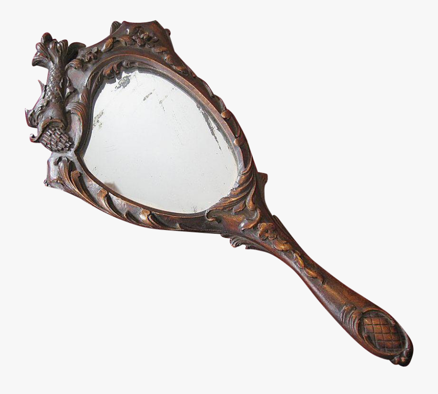 Antique Hand Mirrors Art Nouveau Vintage Silver Plated - Vintage Hand Mirror Wood, Transparent Clipart