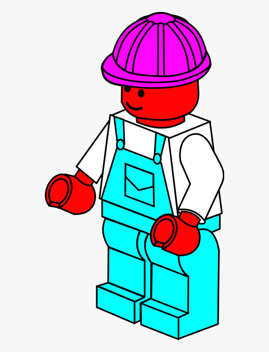 Lego Town Worker - Lego Builder Coloring Pages, Transparent Clipart