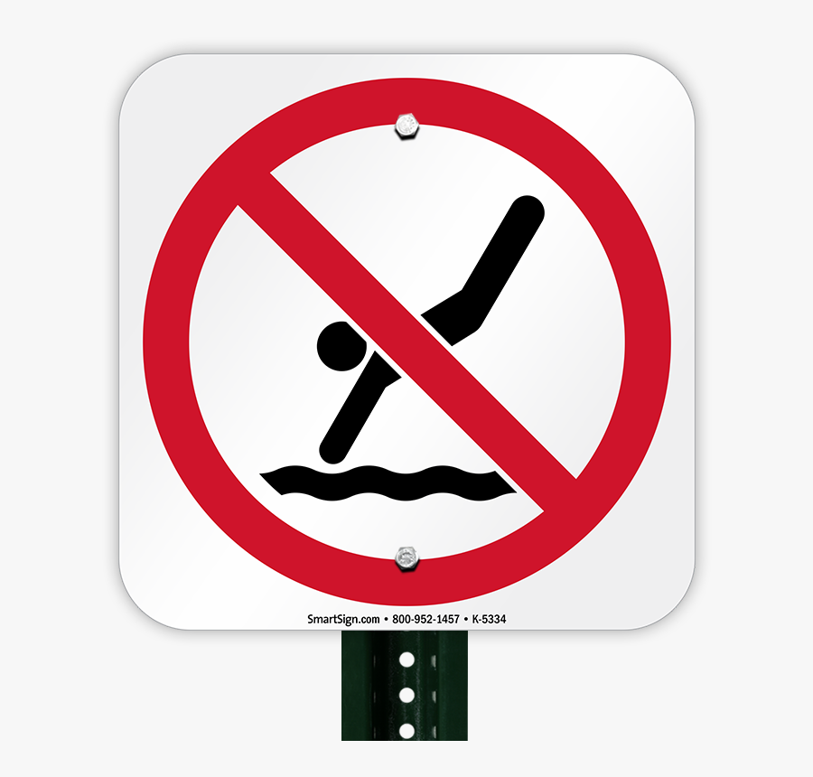 No Diving Symbol Sign - No Diving Sign, Transparent Clipart