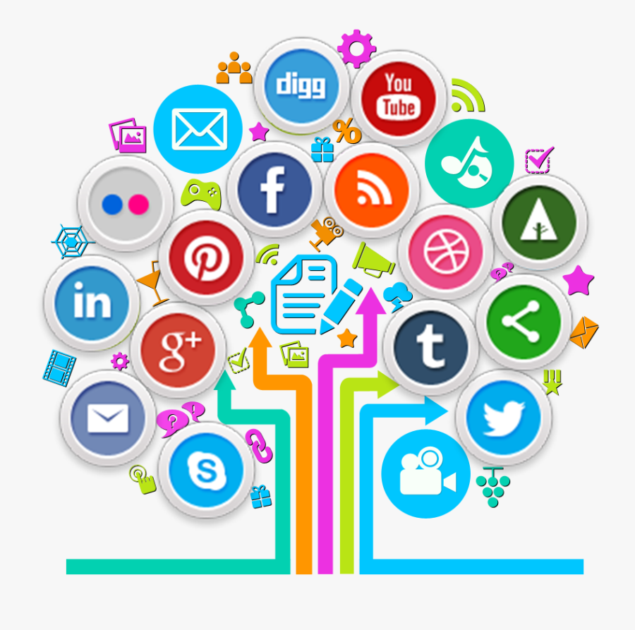 Social Media Tree - Imagenes De Redes Sociales, Transparent Clipart