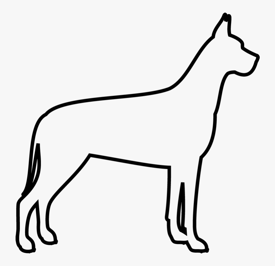 Great Dane Rubber Stamp - Great Dane Outline, Transparent Clipart