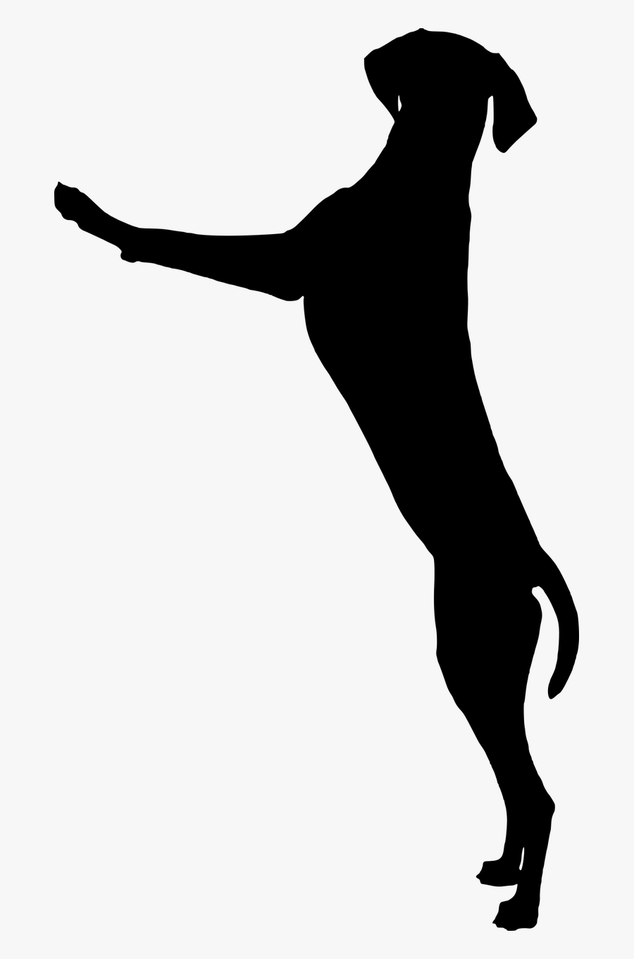 Dog, Dog, Standing, Playing, Silhouette - Great Dane Jumping Silhouette, Transparent Clipart