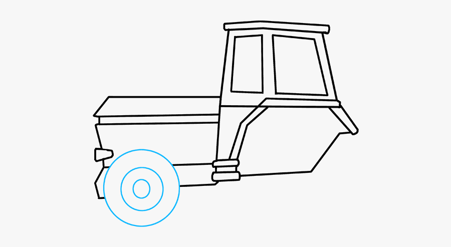 How To Draw A Tractor - Easy To Draw Tractor, Transparent Clipart
