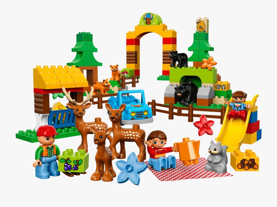Small Girl Build A House Lego Clipart - Lego Duplo Tierpark, Transparent Clipart