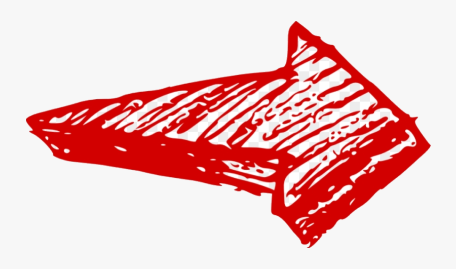 Red Arrow Free Hand Drawn Transparent Background Png - Drawn Arrow Transparent Background, Transparent Clipart