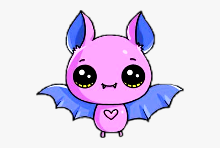 #bat #cute #kawaii #pets & Animals #animals #pink #purple - Drawing Easy Cute Unicorns, Transparent Clipart