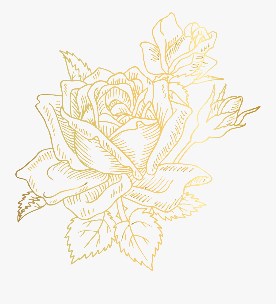 Cut Gold Text Illustration Deco Design Rose Clipart, Transparent Clipart