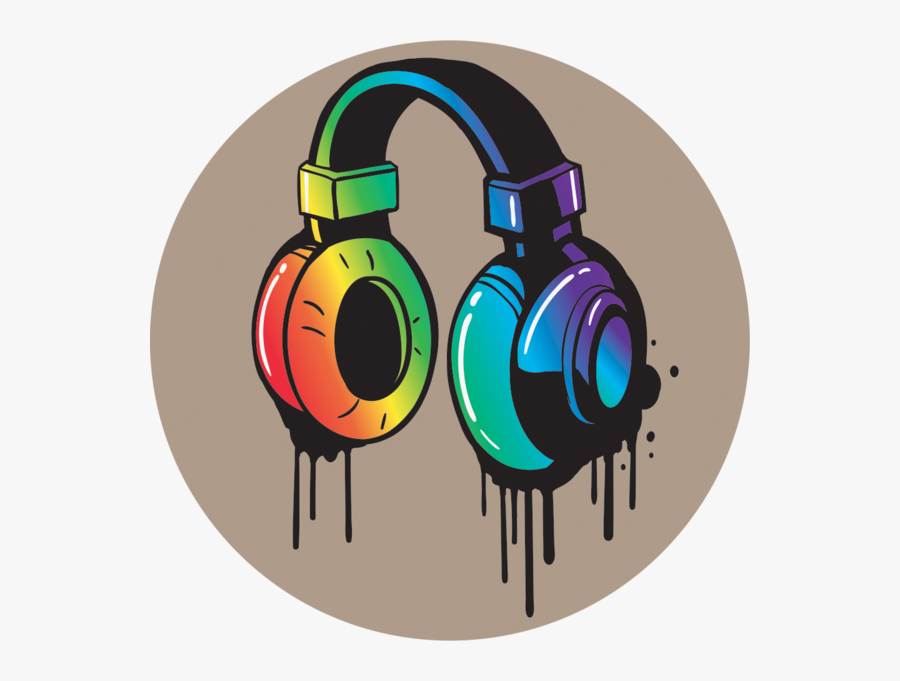 Graffiti Style Headphones, Transparent Clipart