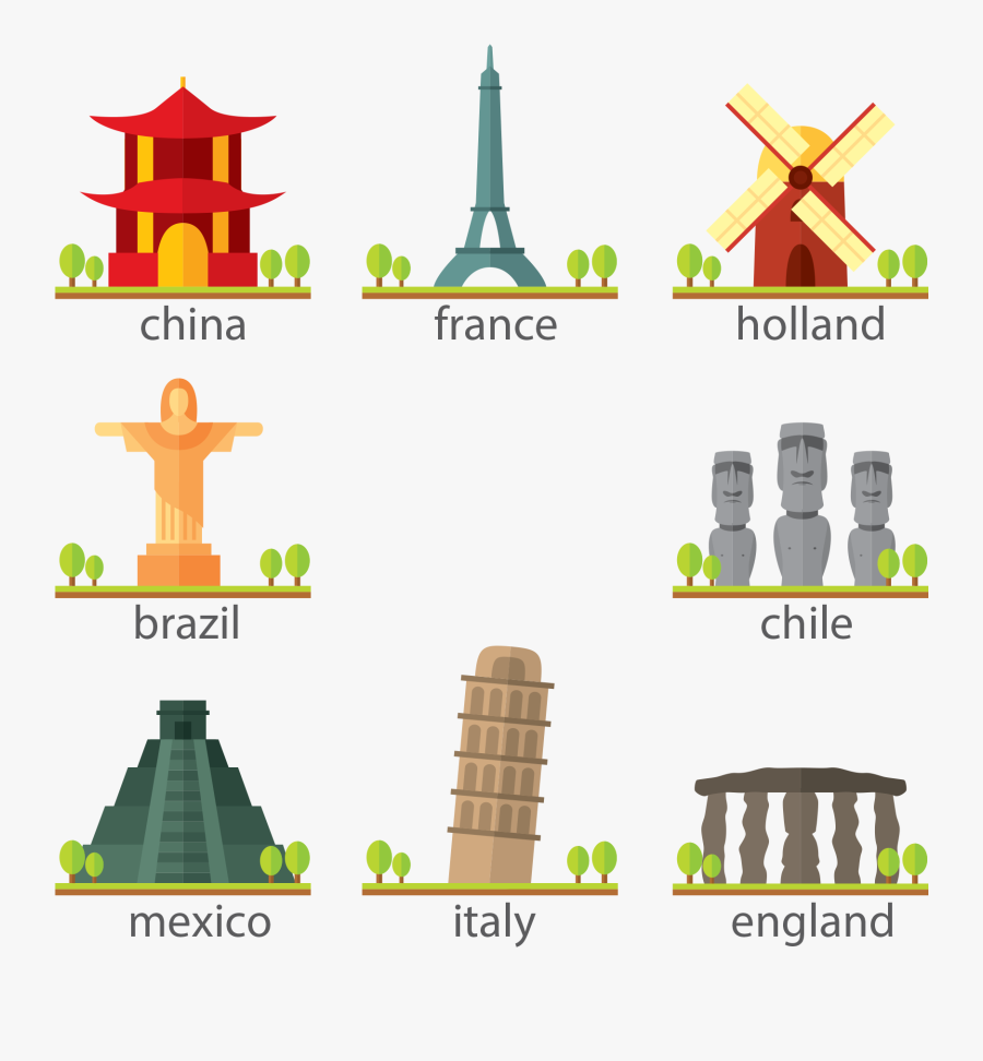 Transparent Landmark Clipart - Monumentos Del Mundo Dibujos, Transparent Clipart