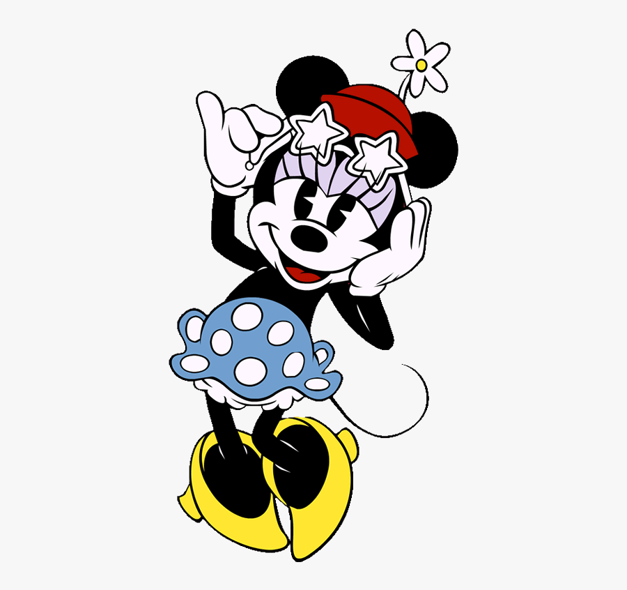 Classic Minnie Mouse With Her Star Sun Shades Mickey - Vintage Mickey And Minnie Stickers, Transparent Clipart