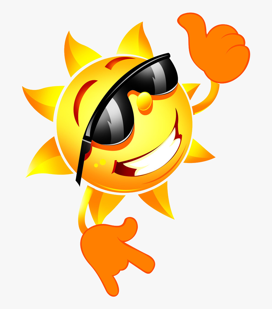 With Sun Sunglasses Cartoon Free Transparent Image - Animated Sun With Sunglasses, Transparent Clipart