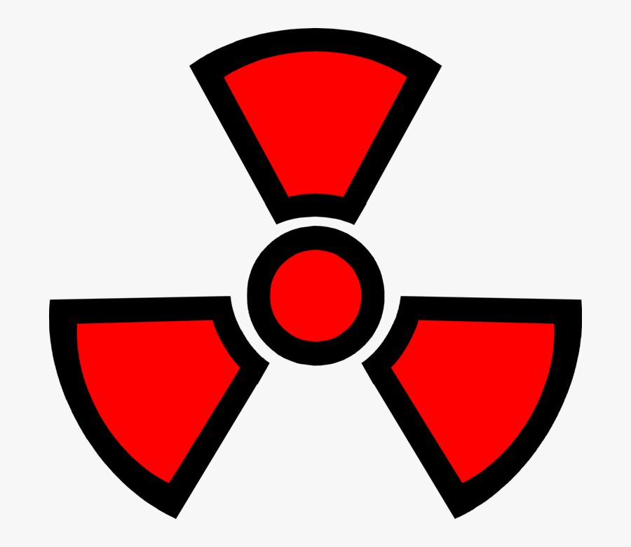Vector Illustration Of Nuclear Fallout Radioactive - Radioactive Symbol Red Png, Transparent Clipart