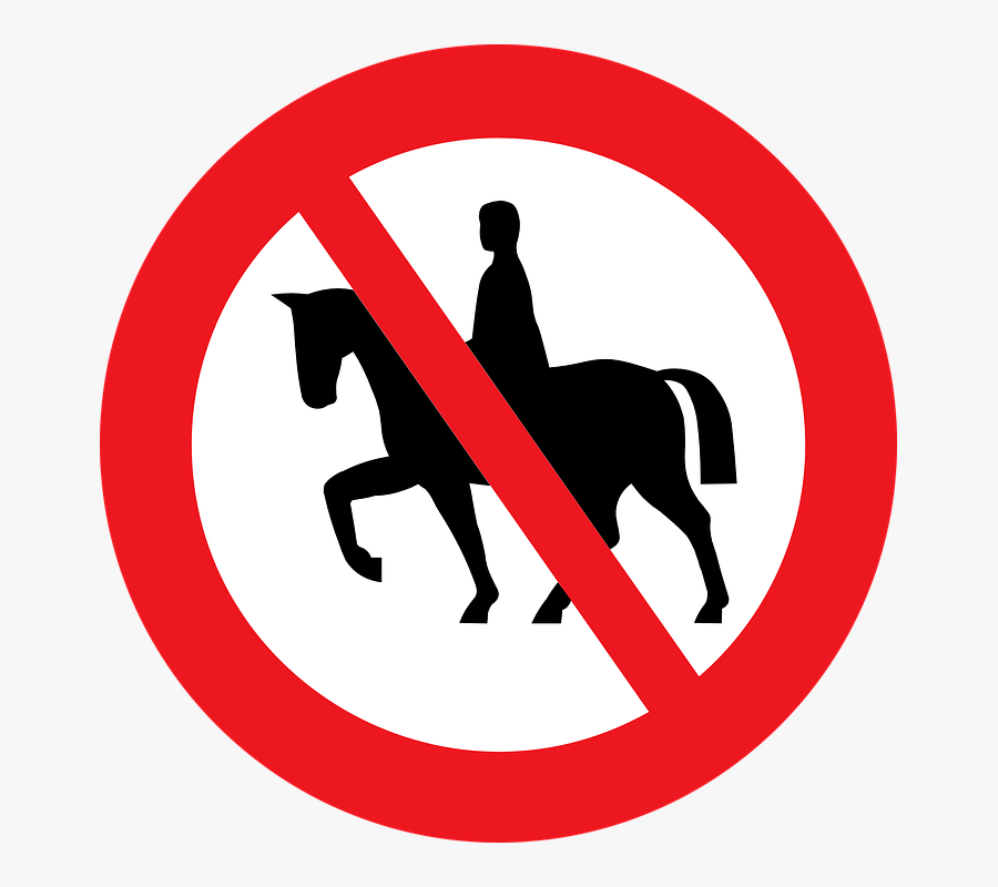 Transparent Prohibited Sign Png - No Horse Riding, Transparent Clipart