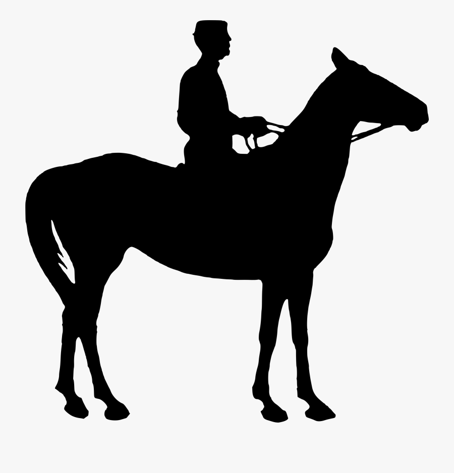 English Riding,livestock,horse Tack - Horse With Rider Silhouette, Transparent Clipart