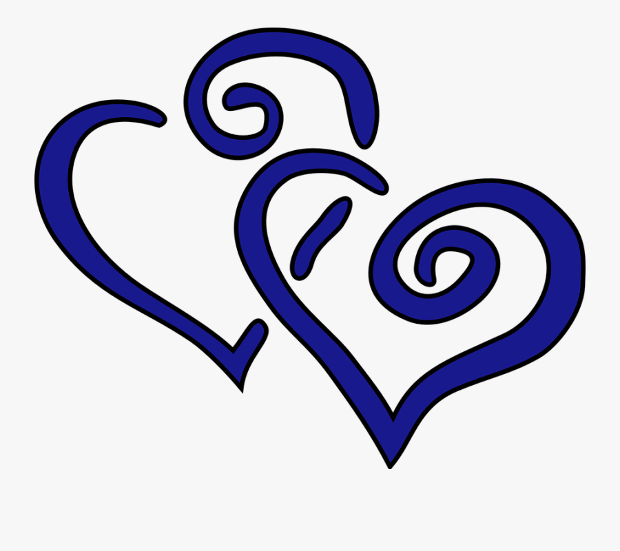 Hearts, Blue, Intertwined, Love, Valentine, Romantic - Hearts Clip Art, Transparent Clipart