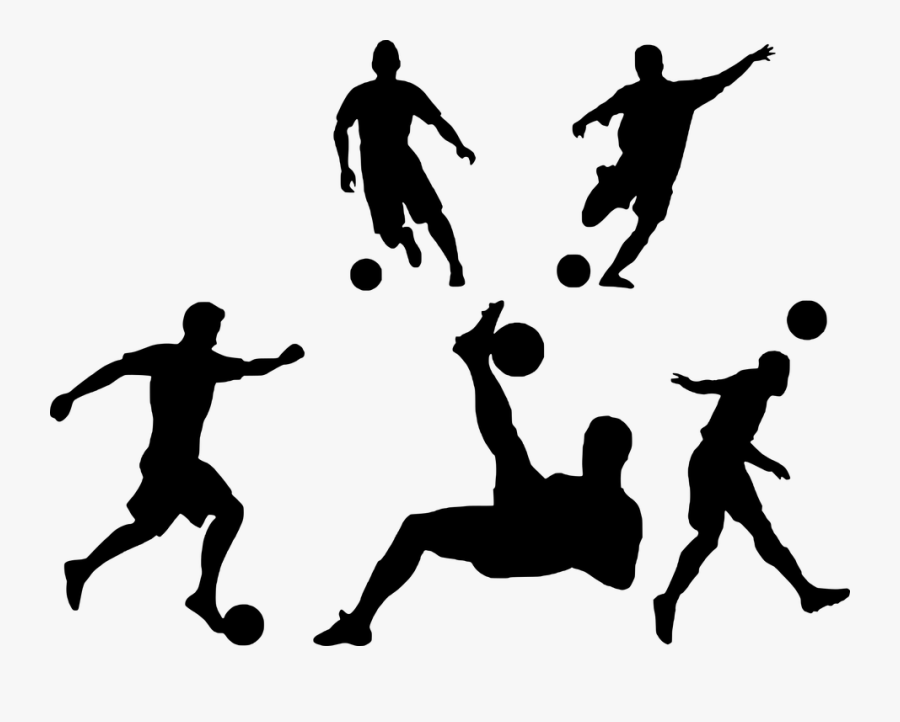 Silhouette Football Clip Art - Logo Orang Bermain Bola, Transparent Clipart