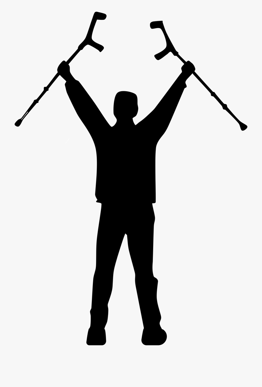 Shouting Silhouette At Getdrawings - Man With Crutches Silhouette, Transparent Clipart