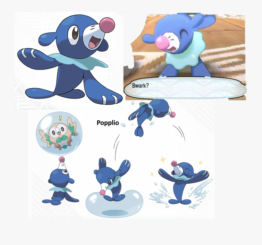 Popplio Sea Lion Pokémon Sun Moon Water Starter - Starter Pokemon Water Type, Transparent Clipart