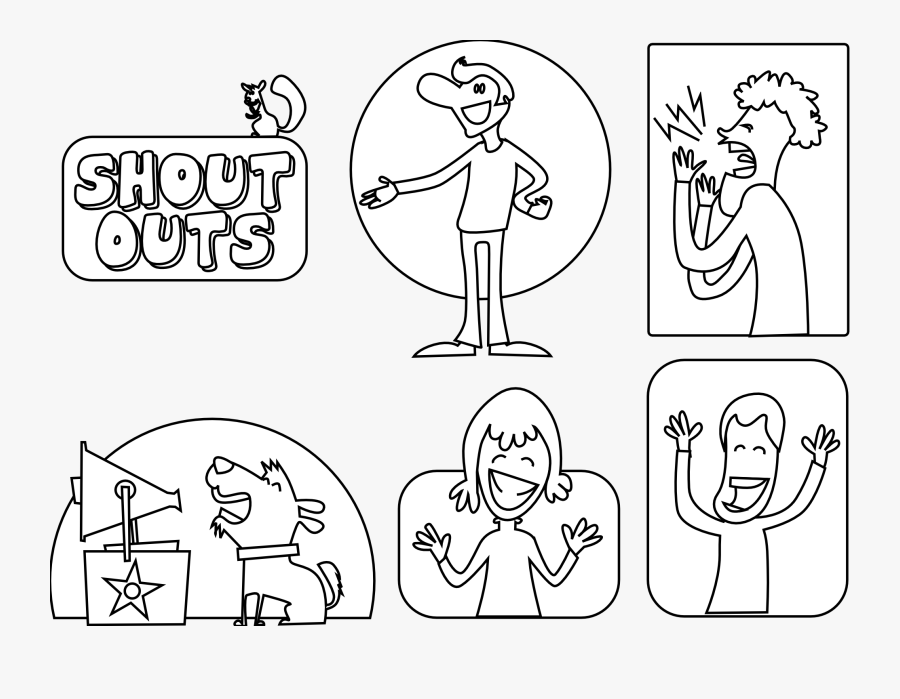 Shouting For Colouring, Transparent Clipart