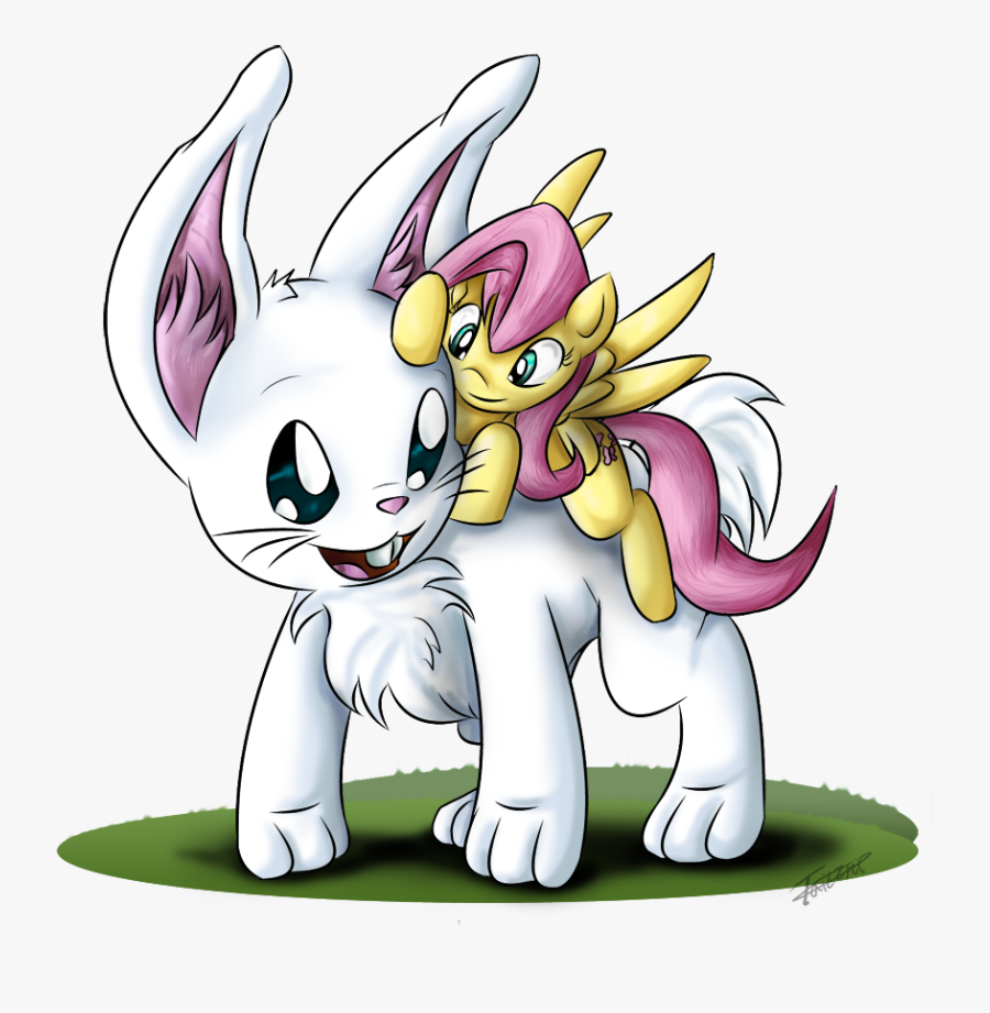 How To Train Your Angel Bunny By Tailzkip - Mlp Angel Bunny X Fluttershy, Transparent Clipart