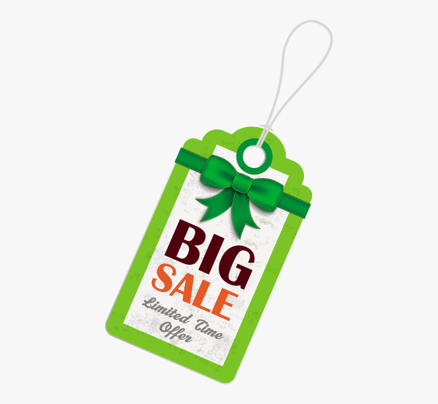 Green Big Sale Hang Tag - Save Energy How Would You, Transparent Clipart