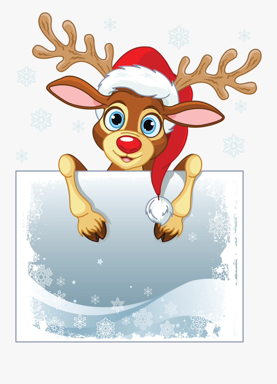 Reindeer With Sign, Transparent Clipart