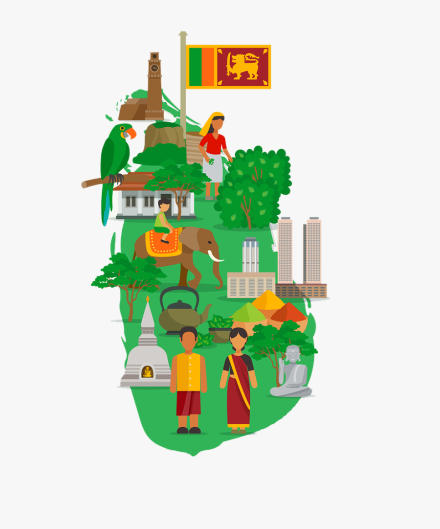 Transparent Drivers Clipart - Sri Lanka Flag And Map, Transparent Clipart