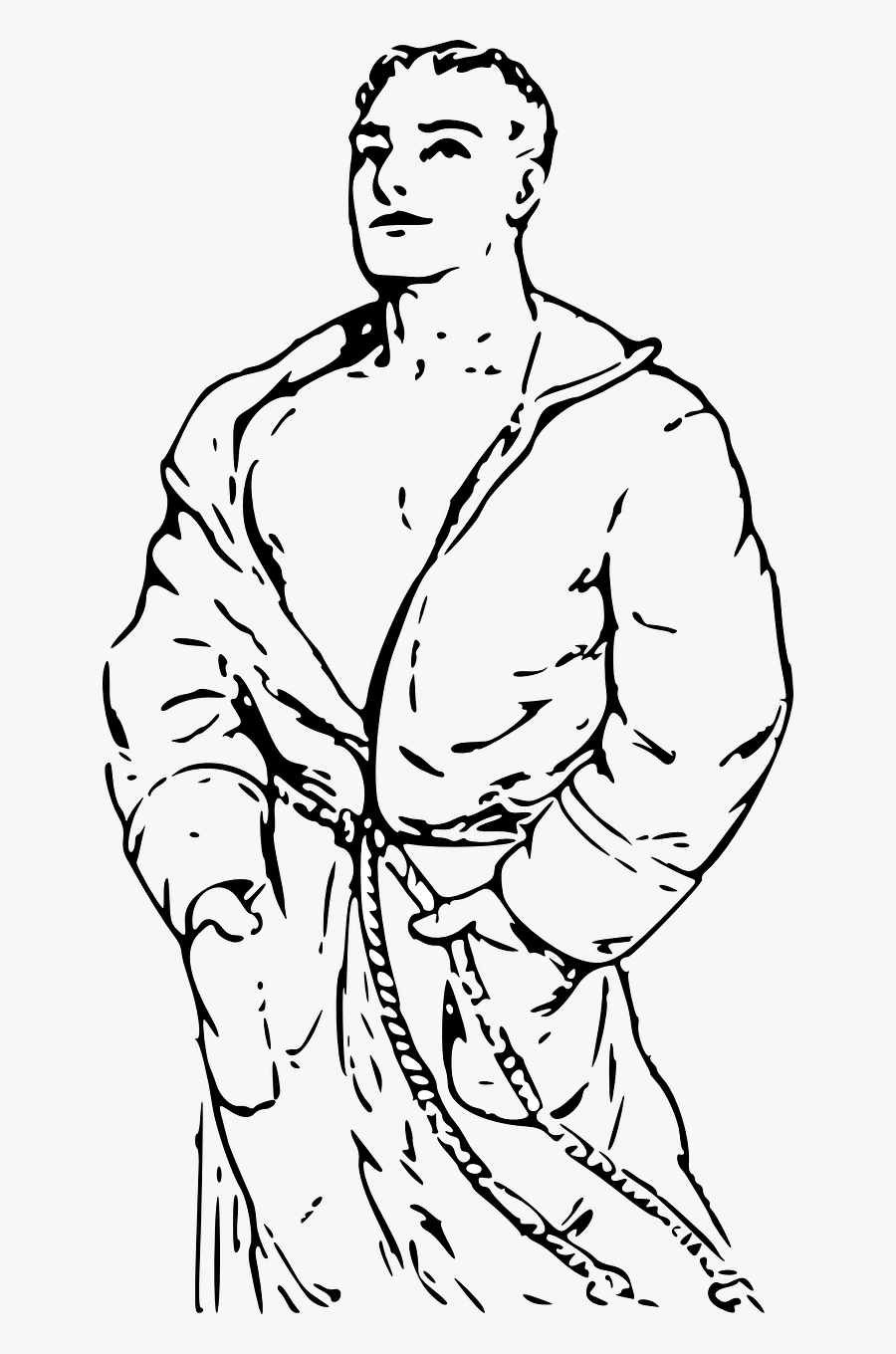 Man In Robe 2 - Man In Bathrobe Cartoon, Transparent Clipart