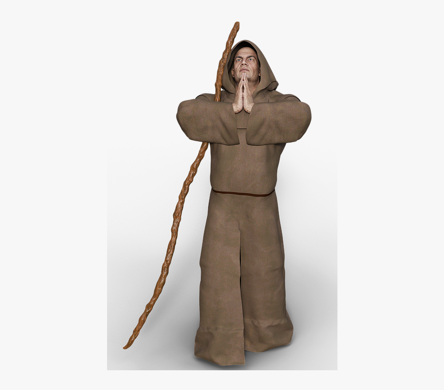 Man, Monk, Praying, Robe, Middle Ages, Clergy, Pray - Monk Of The Middle Ages, Transparent Clipart